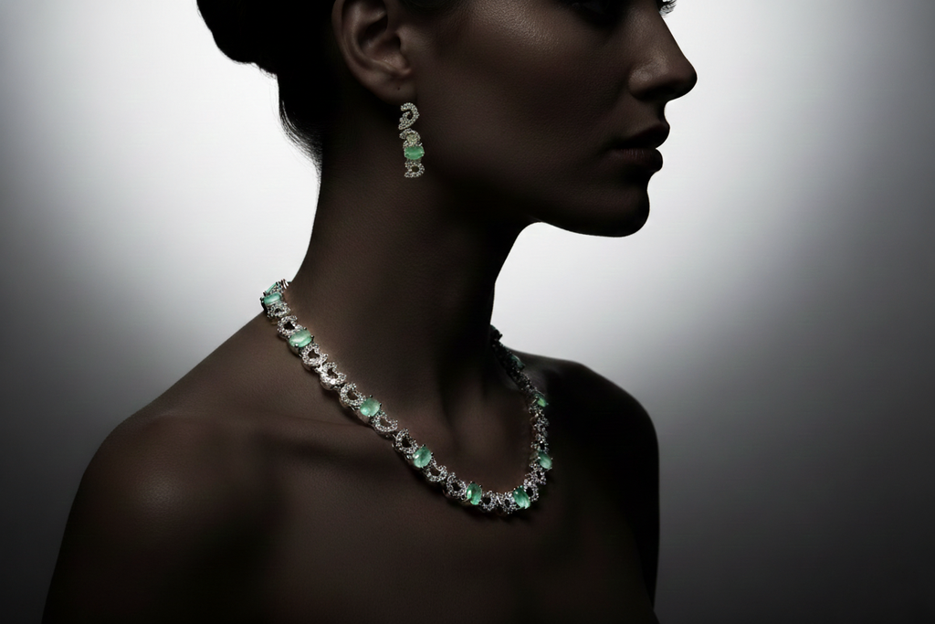 Necklace with matching earrings