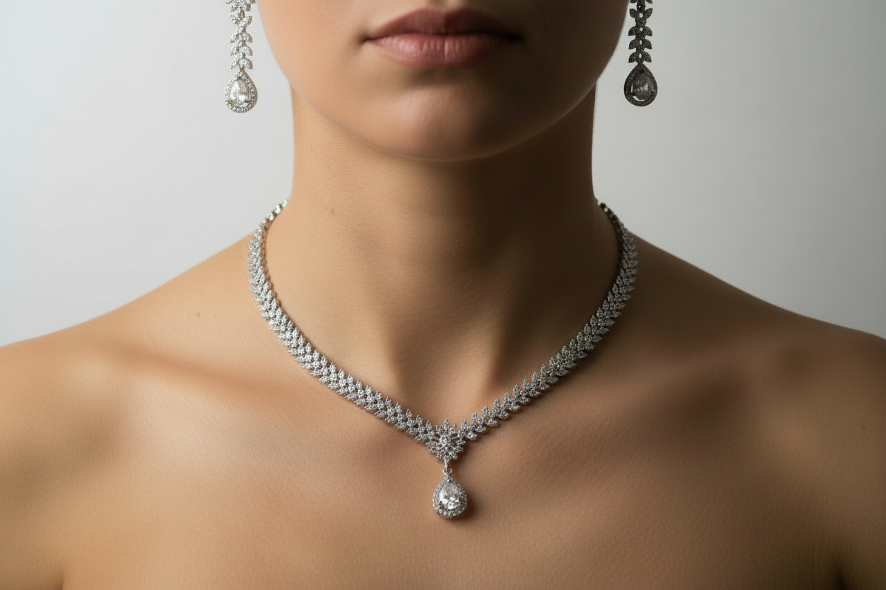 Necklace with matching earrings