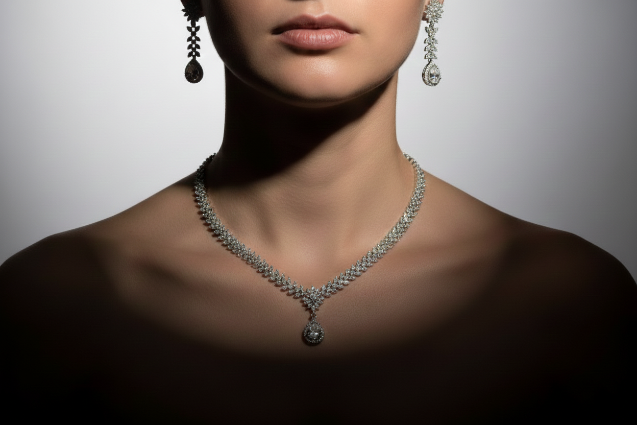 Necklace with matching earrings