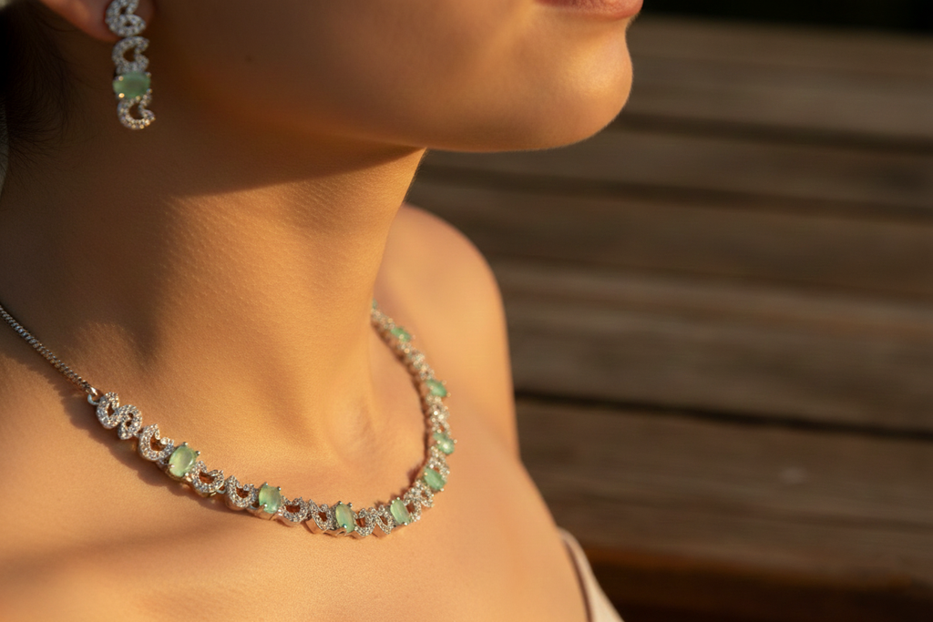 Necklace with matching earrings