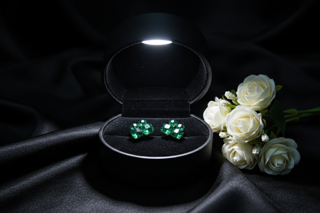 Emerald Green Cluster-Earrings