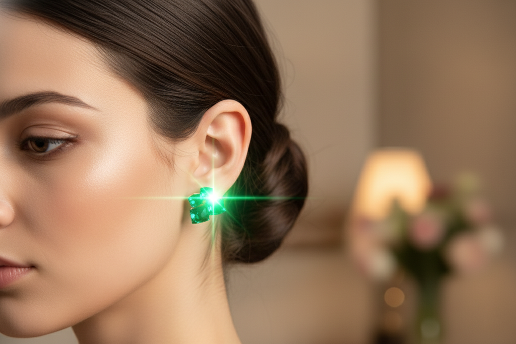 Emerald Green Cluster-Earrings