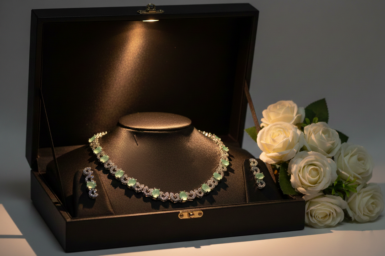 Necklace with matching earrings