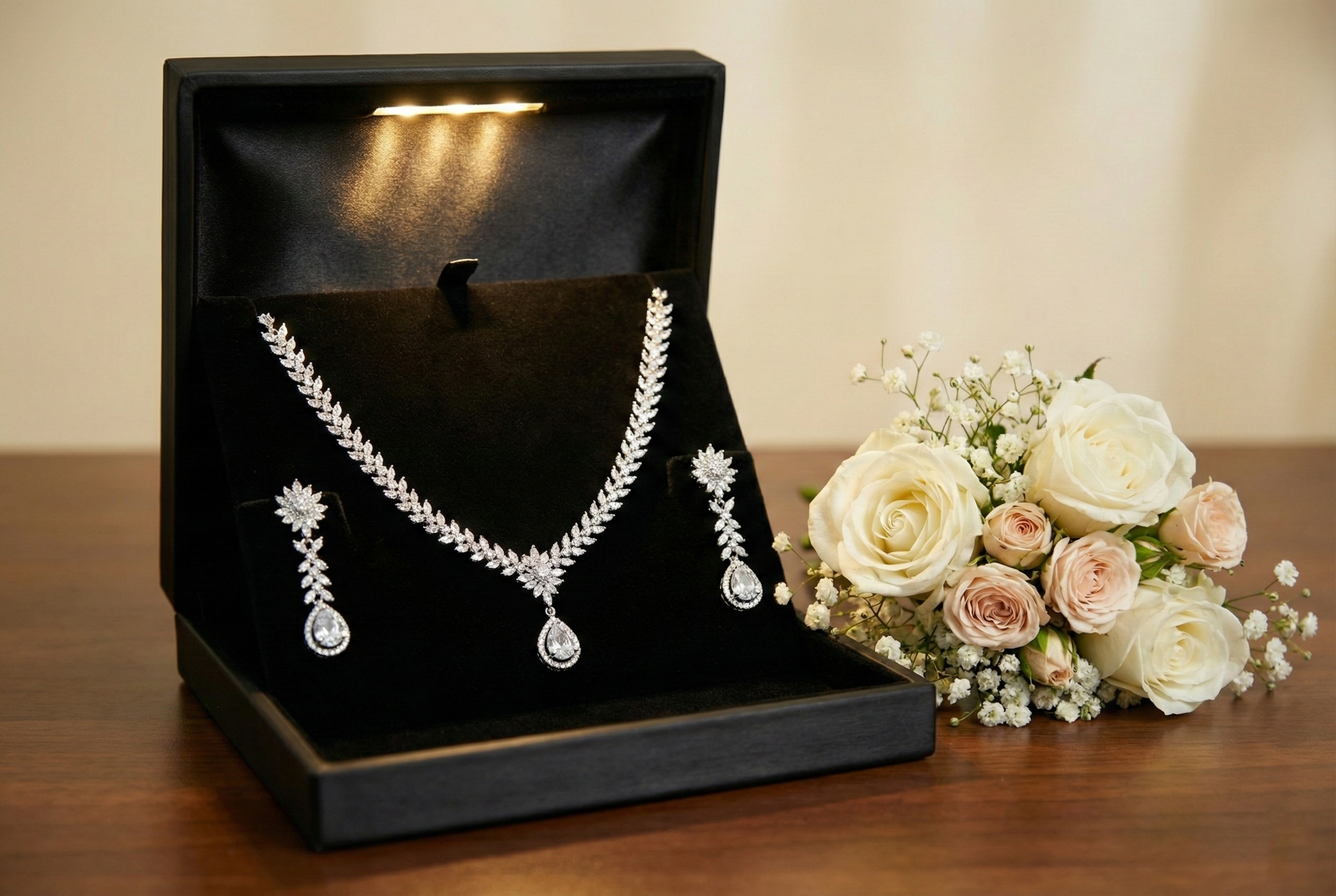 Necklace with matching earrings