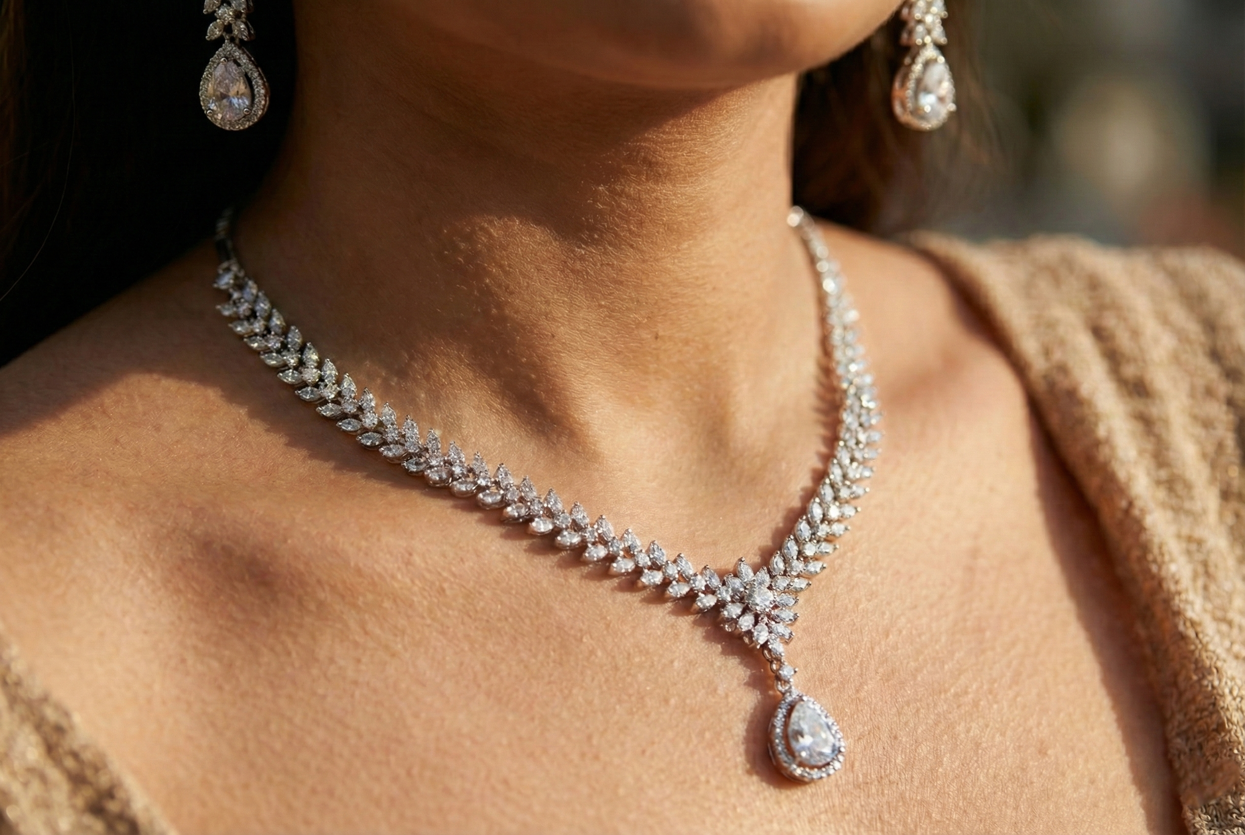 Necklace with matching earrings