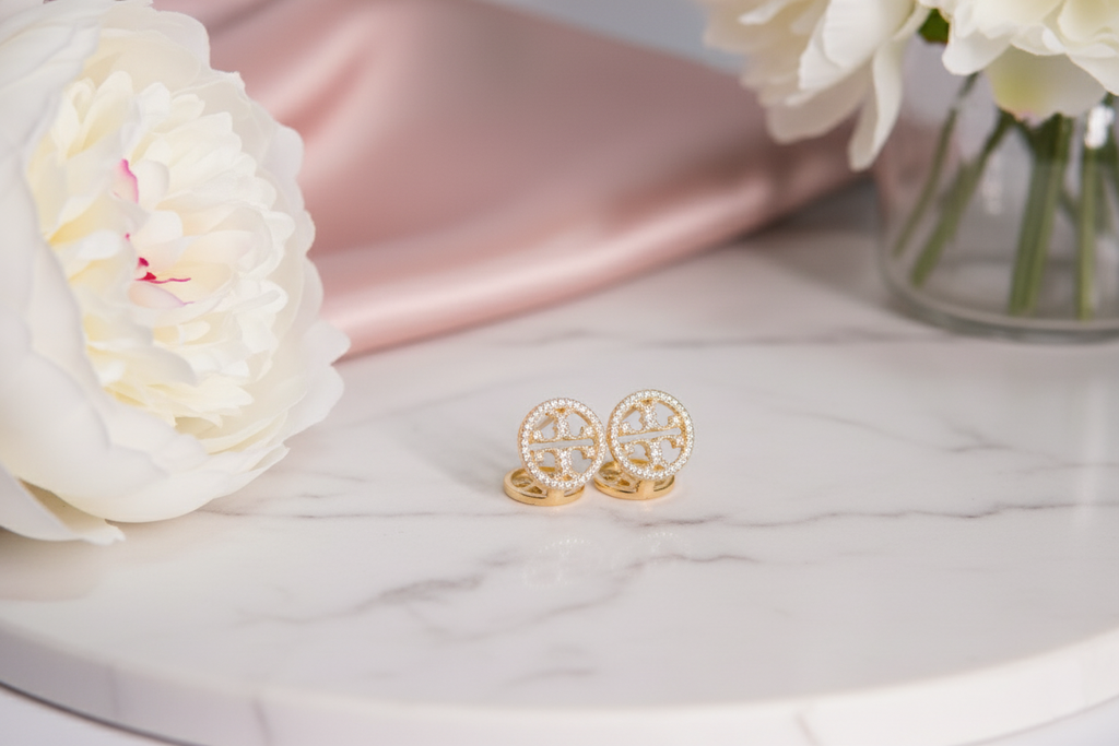 Tory Burch Inspired Earrings-Studded