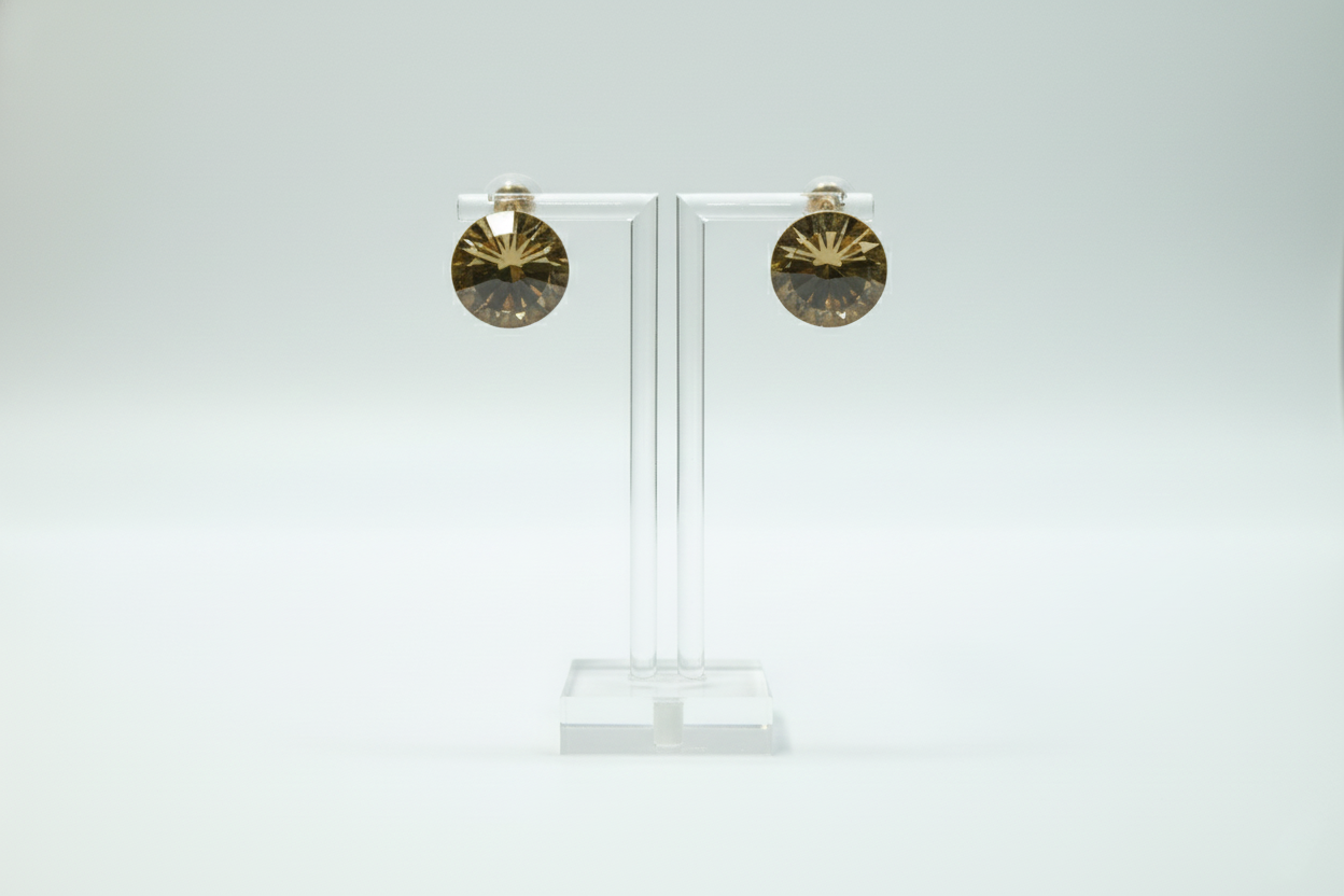 Big Crystal Yellow Earrings