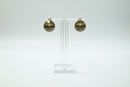 Big Crystal Yellow Earrings