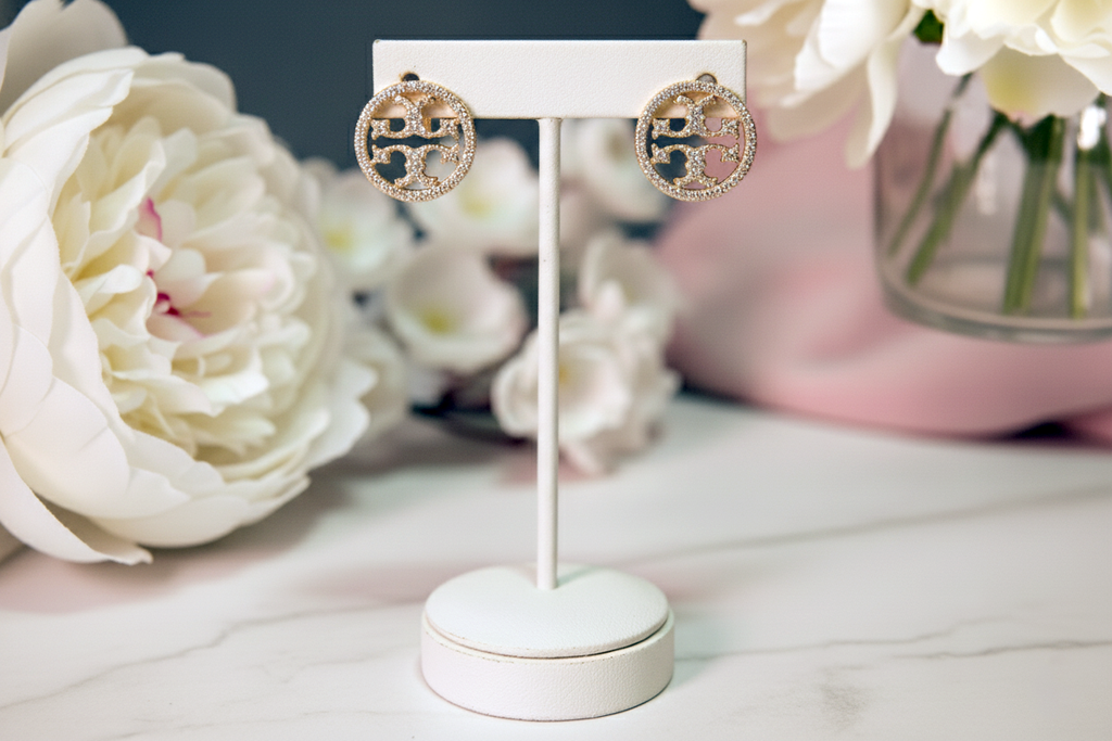 Tory Burch Inspired Earrings-Studded