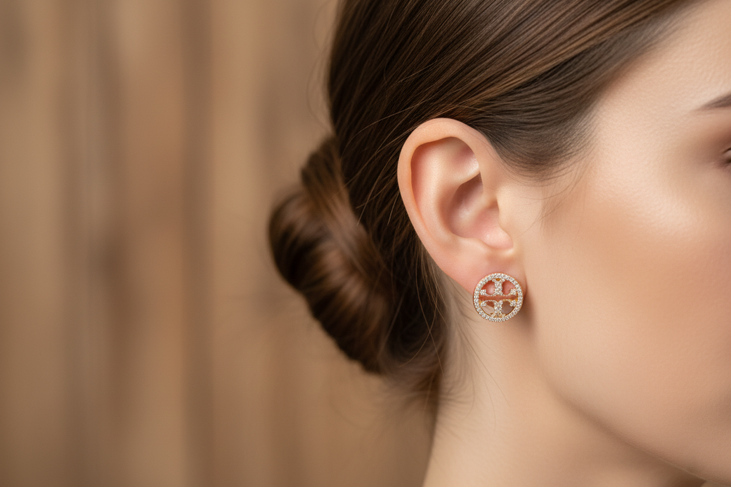 Tory Burch Inspired Earrings-Studded