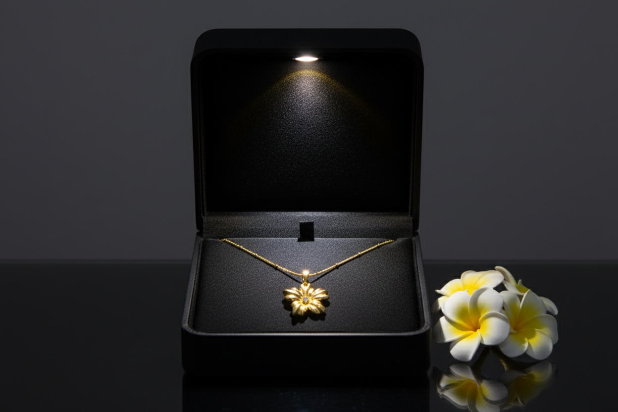 Flower Pendant Chain Gold Plated