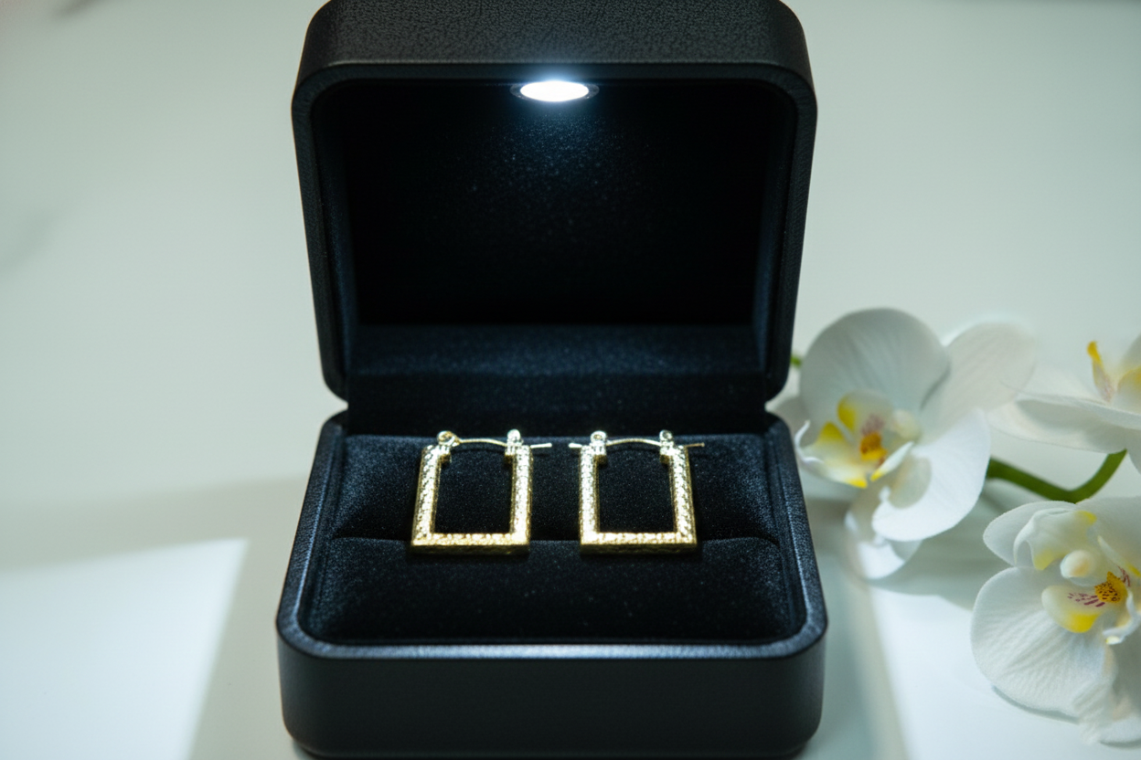 Square hoops Gold Earrings