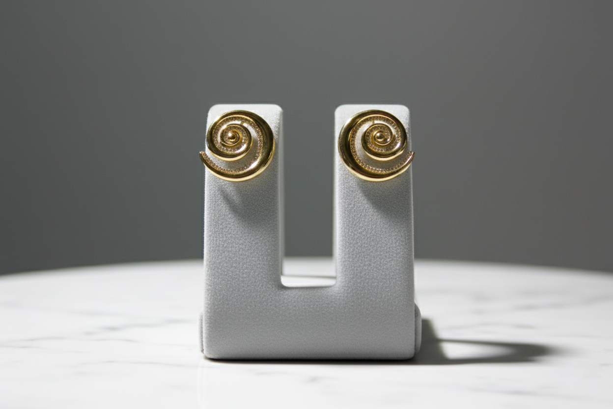 Snail Theme Jalebi pattern Earrings