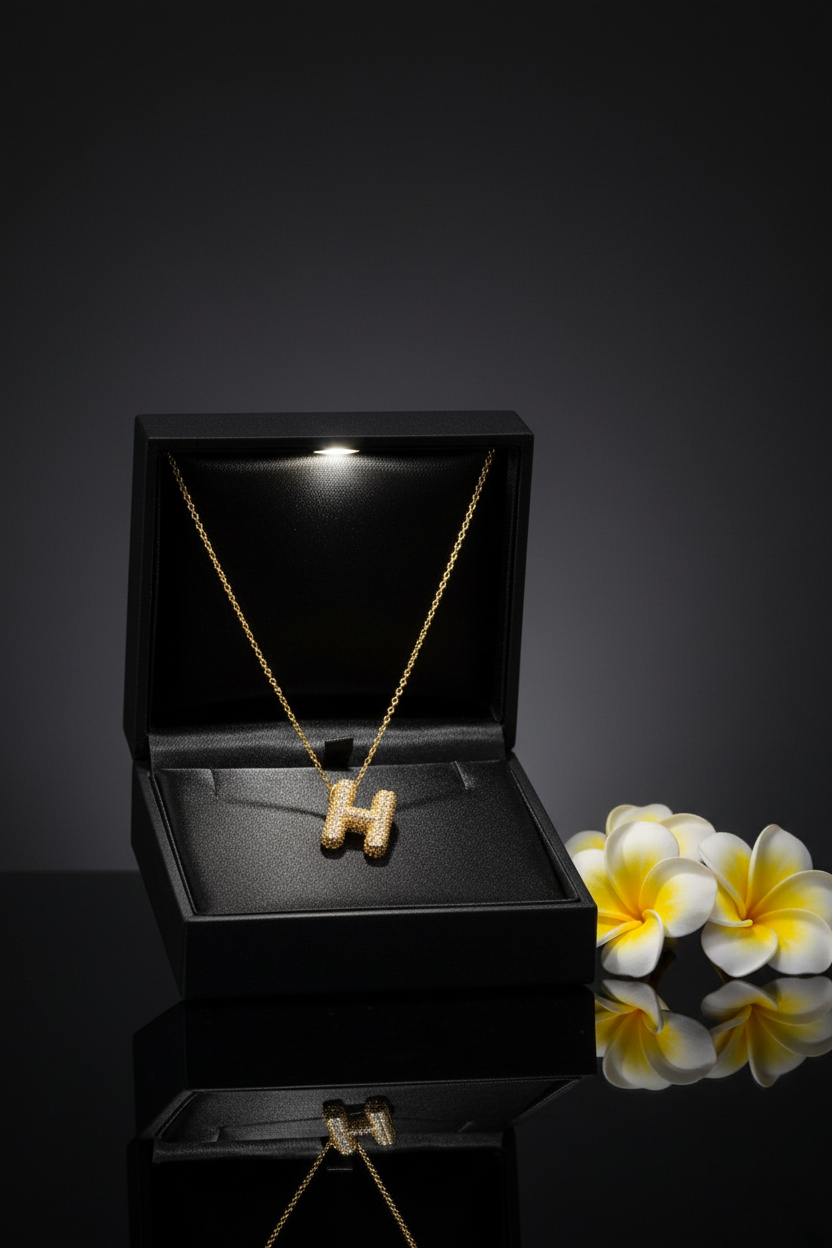 Bling 'H' Gliter Pendant Chain