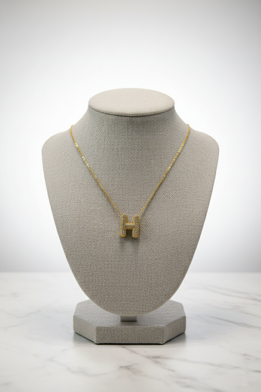 Bling 'H' Gliter Pendant Chain