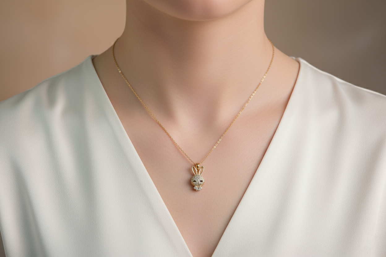 Bunny Charm Pendant Necklace
