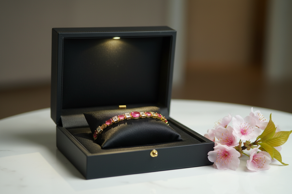 Ruby Oval Beaded Bracelet