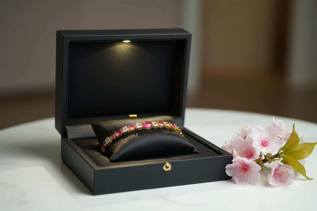 Ruby Oval Beaded Bracelet