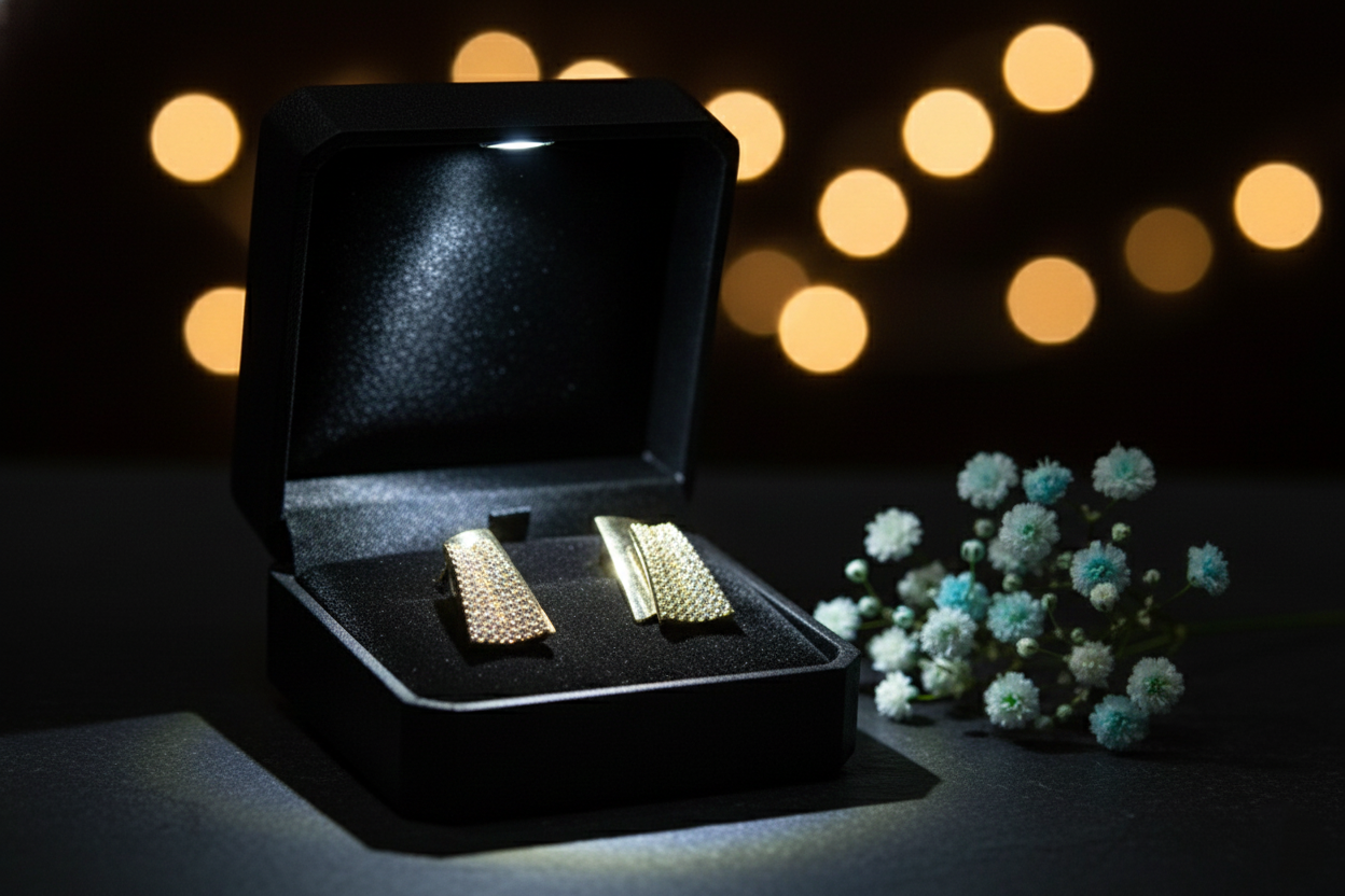 Studded Trapezoid Earrings