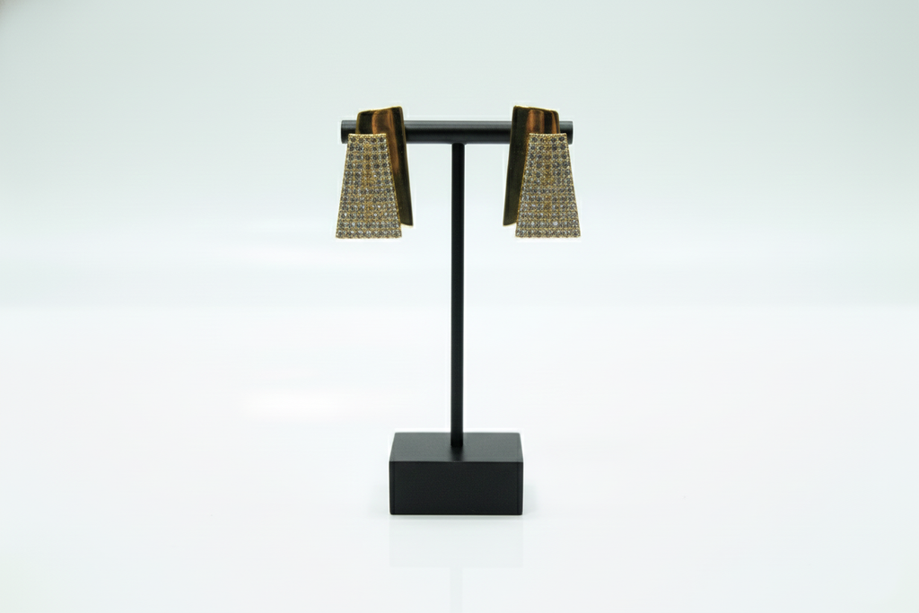 Studded Trapezoid Earrings