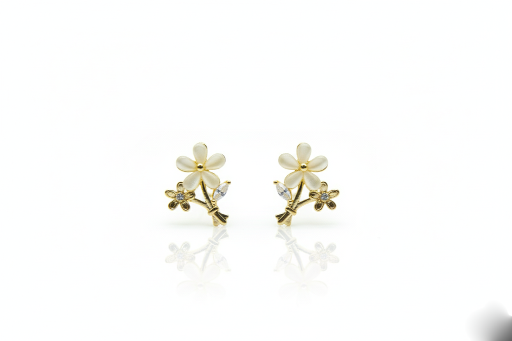 Studded Flower Triplets Earrings