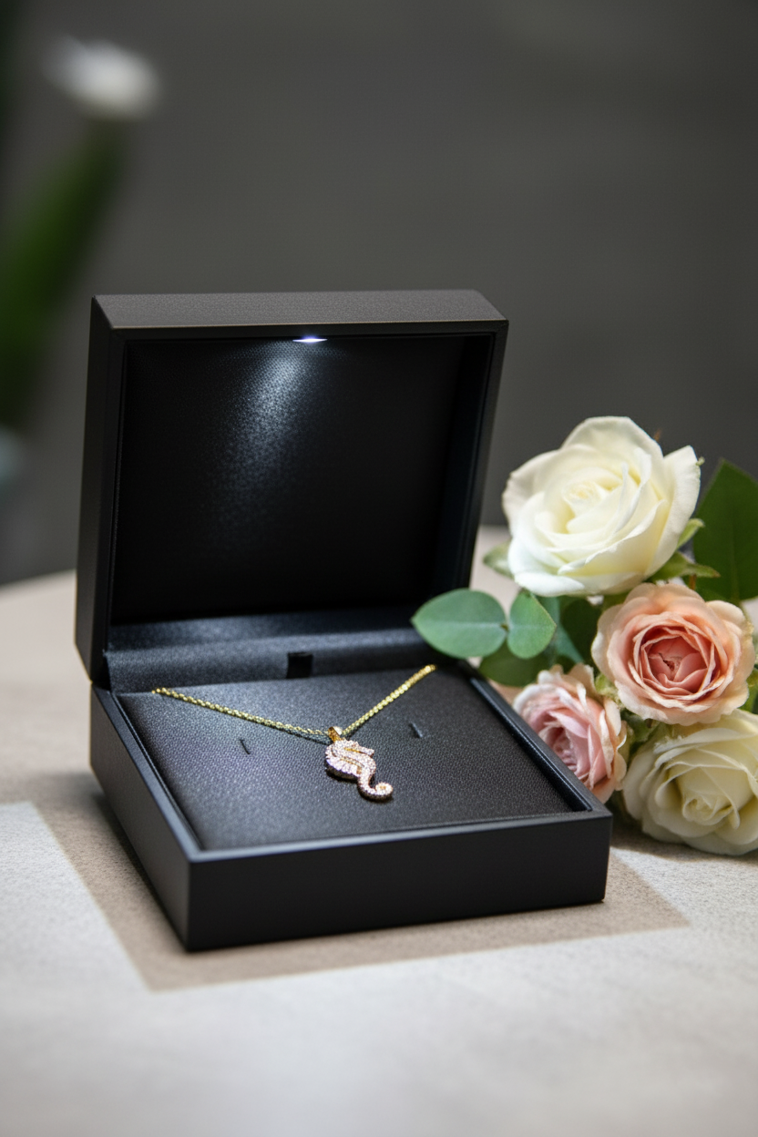 SeaHorse Golden Pendant Necklace