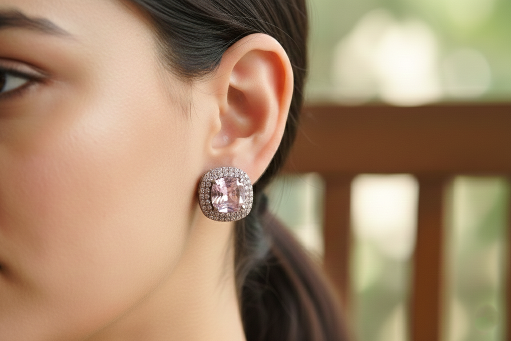 Diamond and Studded AD Earrings