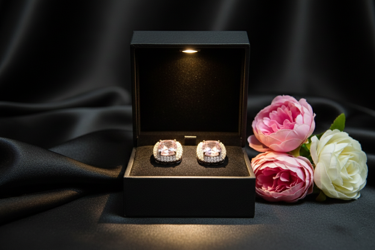 Diamond and Studded AD Earrings