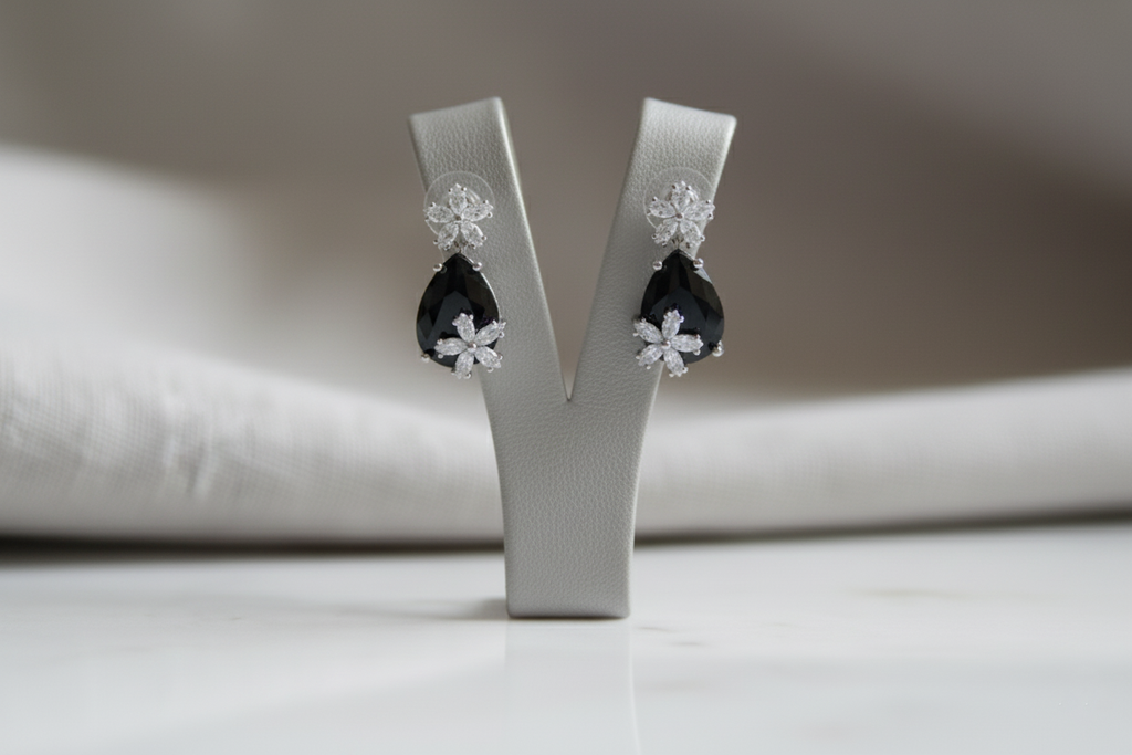 Black Pearl Ad Earrings