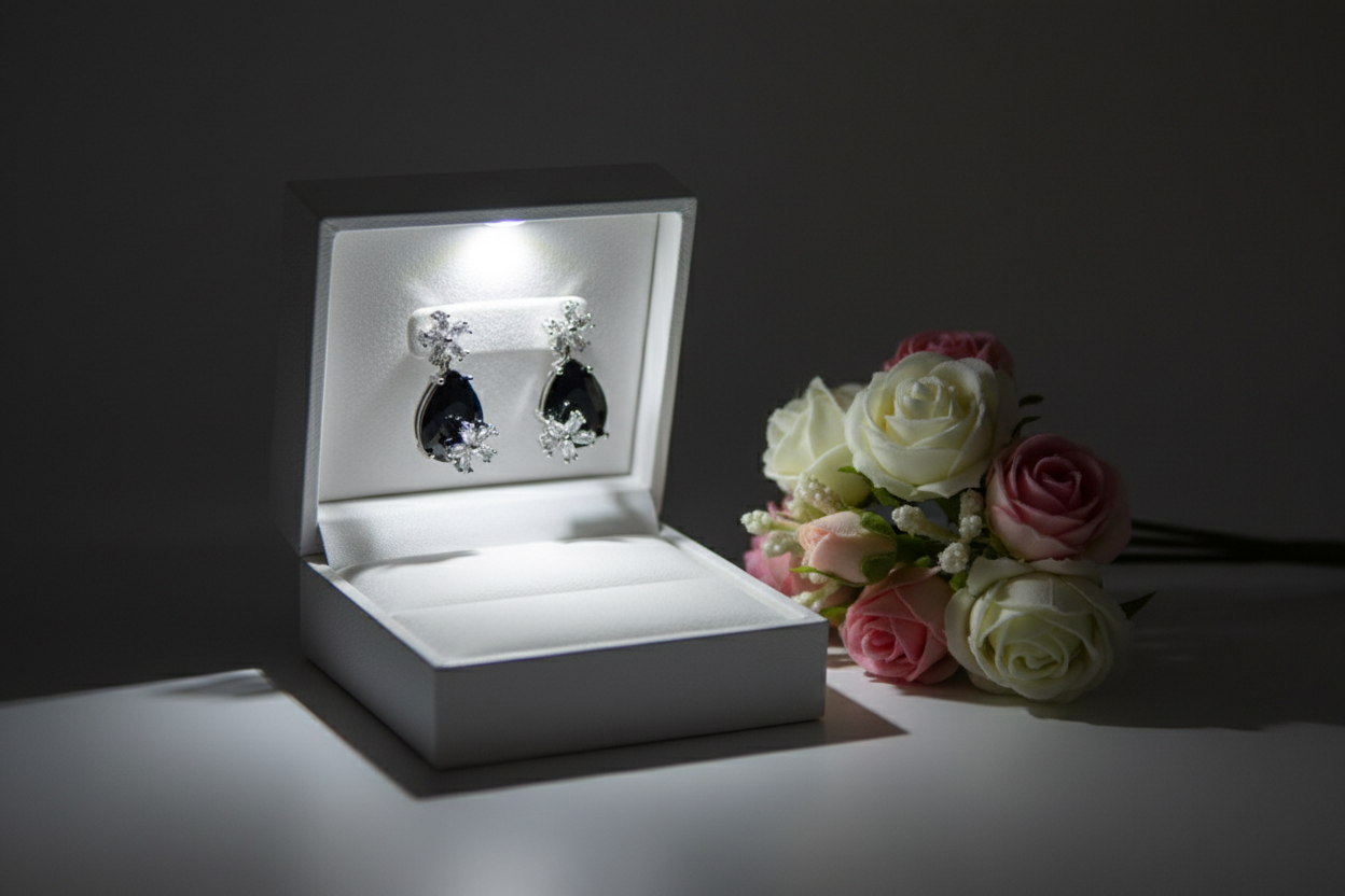 Black Pearl Ad Earrings