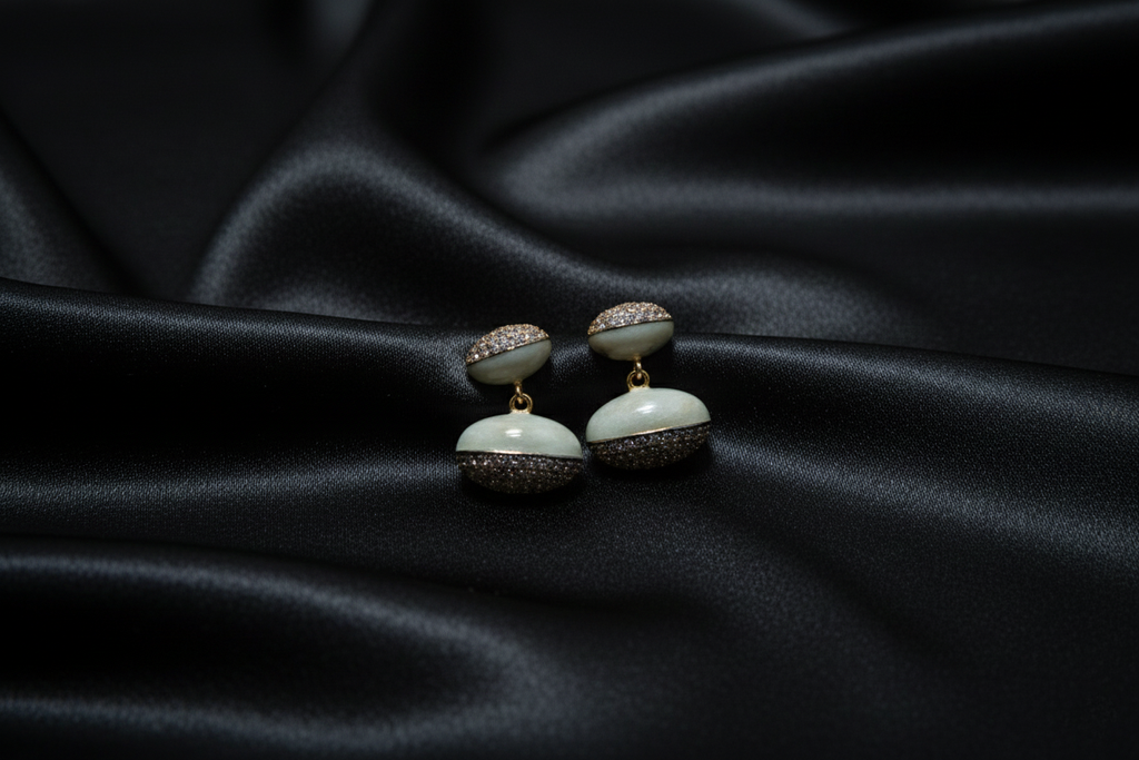 Pearl and Diamond Drop Earrings