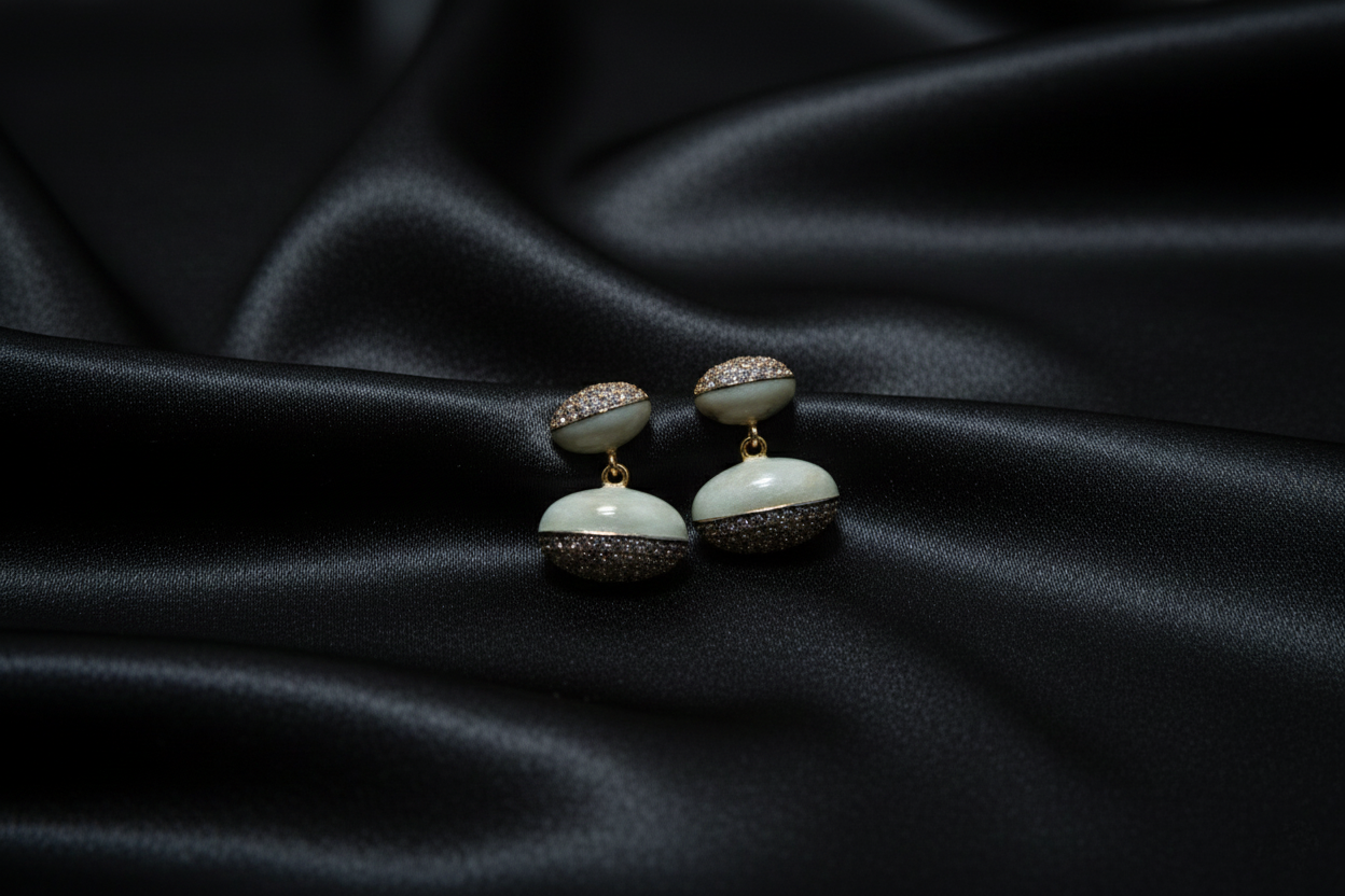 Pearl and Diamond Drop Earrings