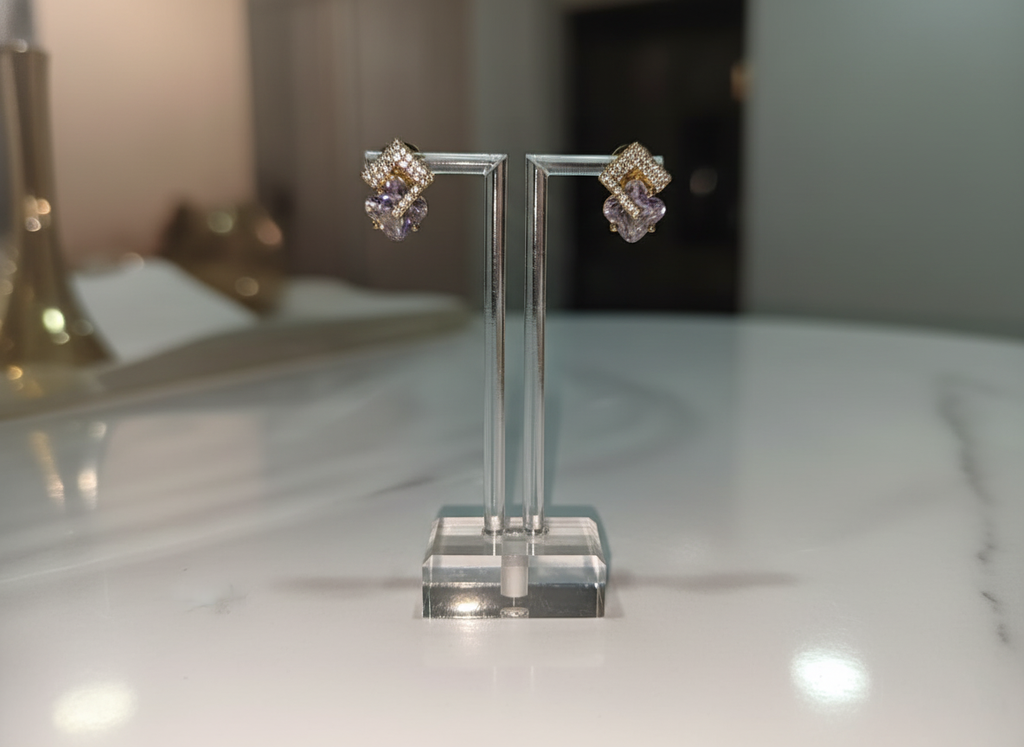 Viral Hot selling crystal studs Earring, Gold plated