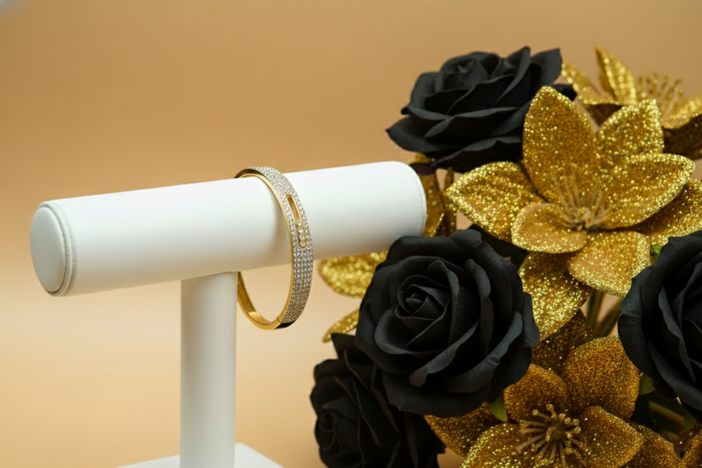 AD Studded Gold plated Bracelet