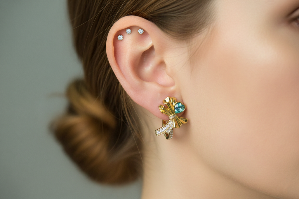 Gold- Tone Bow Earrings