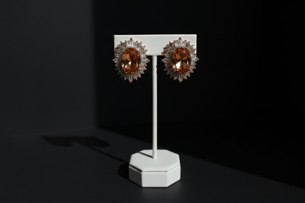 Citrine Diamond Earrings