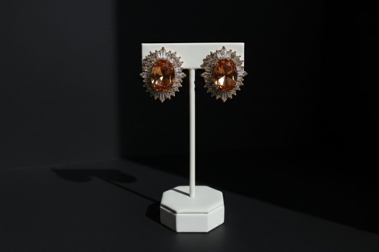 Citrine Diamond Earrings