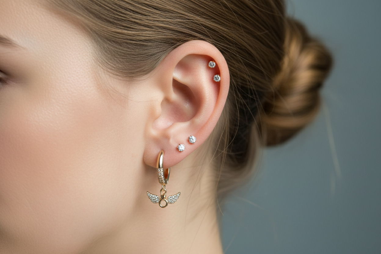 Anchor Wings studded Earrings