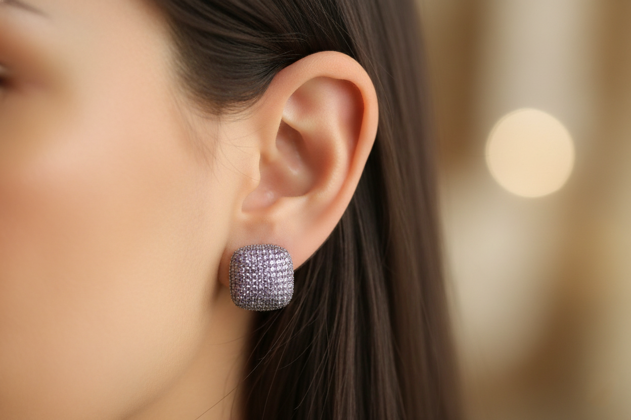 Stone Studded Square Stud Earrings- 🔥🔥🔥
