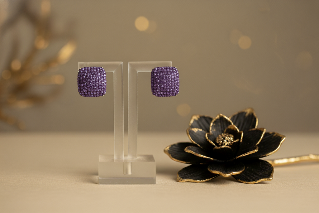 Stone Studded Square Stud Earrings- 🔥🔥🔥