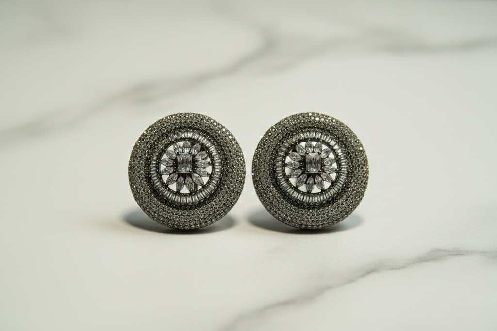 Indo-Western big Studded Earrings