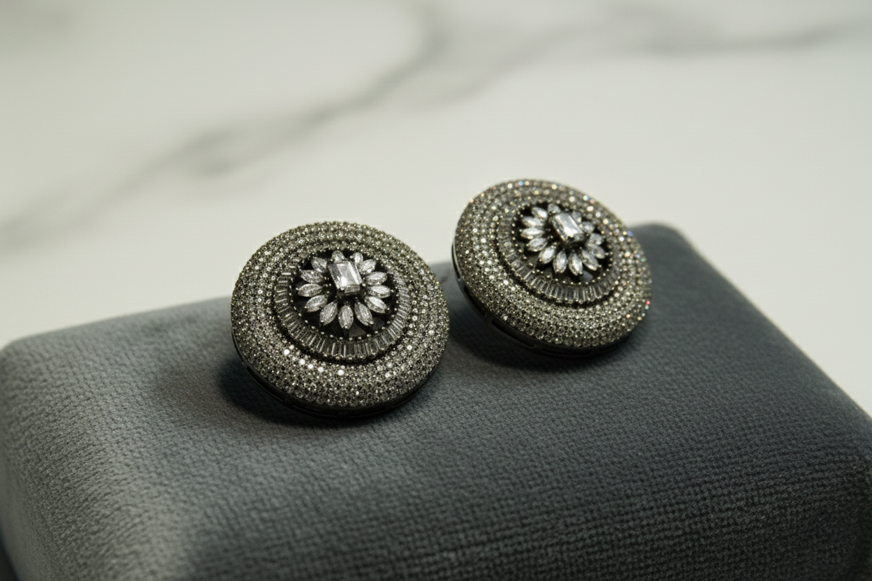 Indo-Western big Studded Earrings