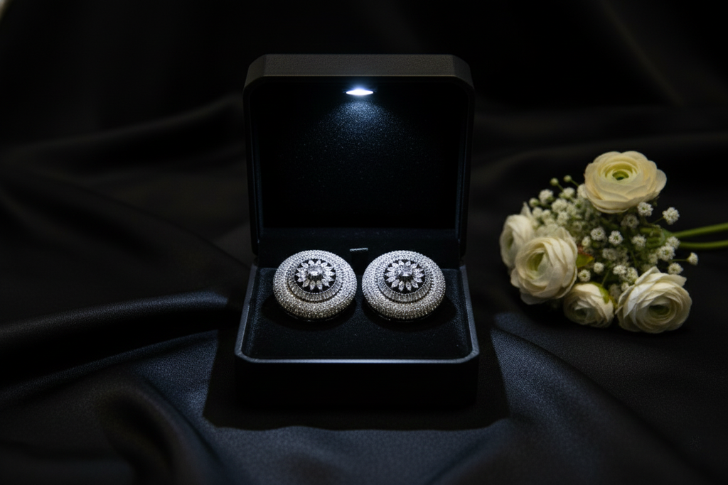 Indo-Western big Studded Earrings