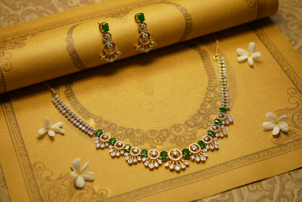 Gold Necklace with matching earrings