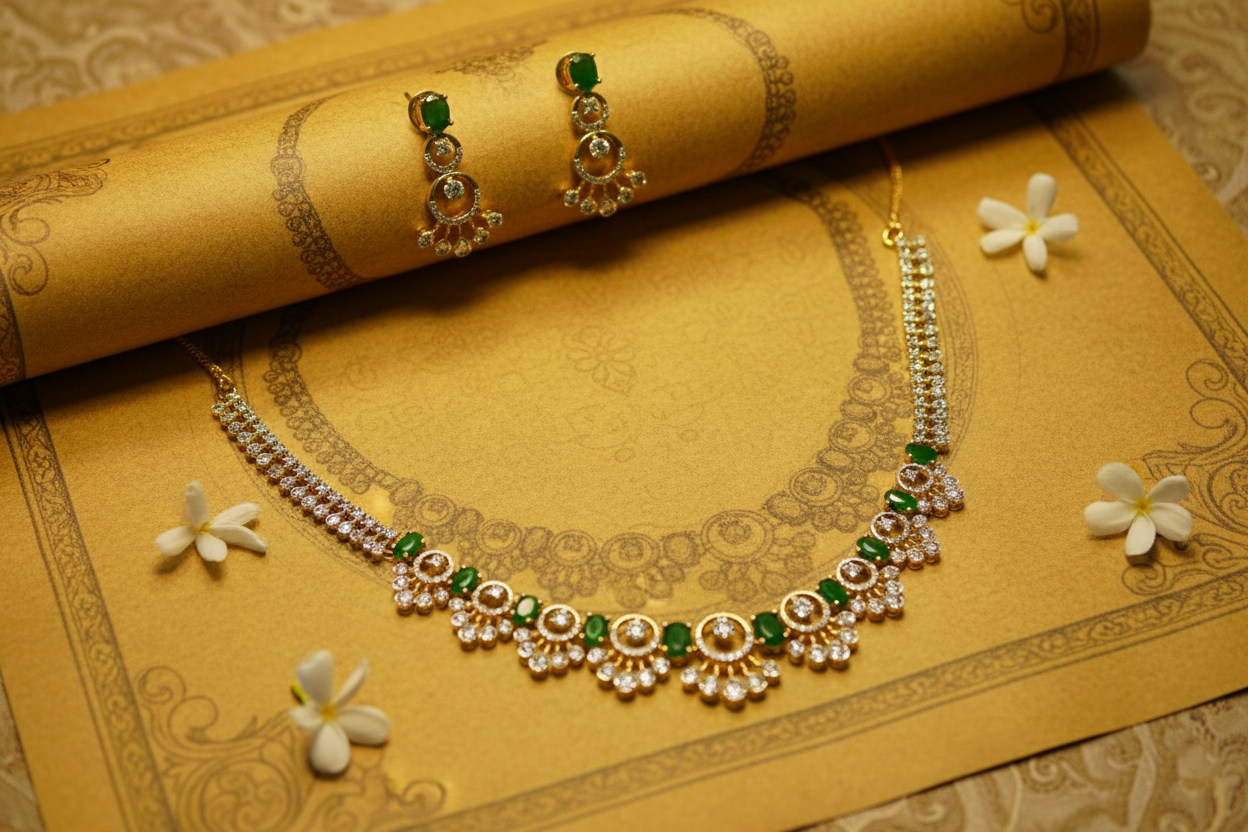 Gold Necklace with matching earrings