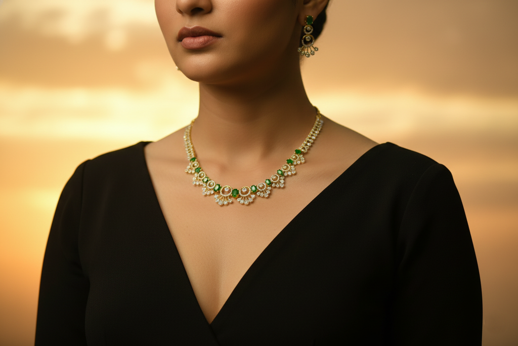 Gold Necklace with matching earrings