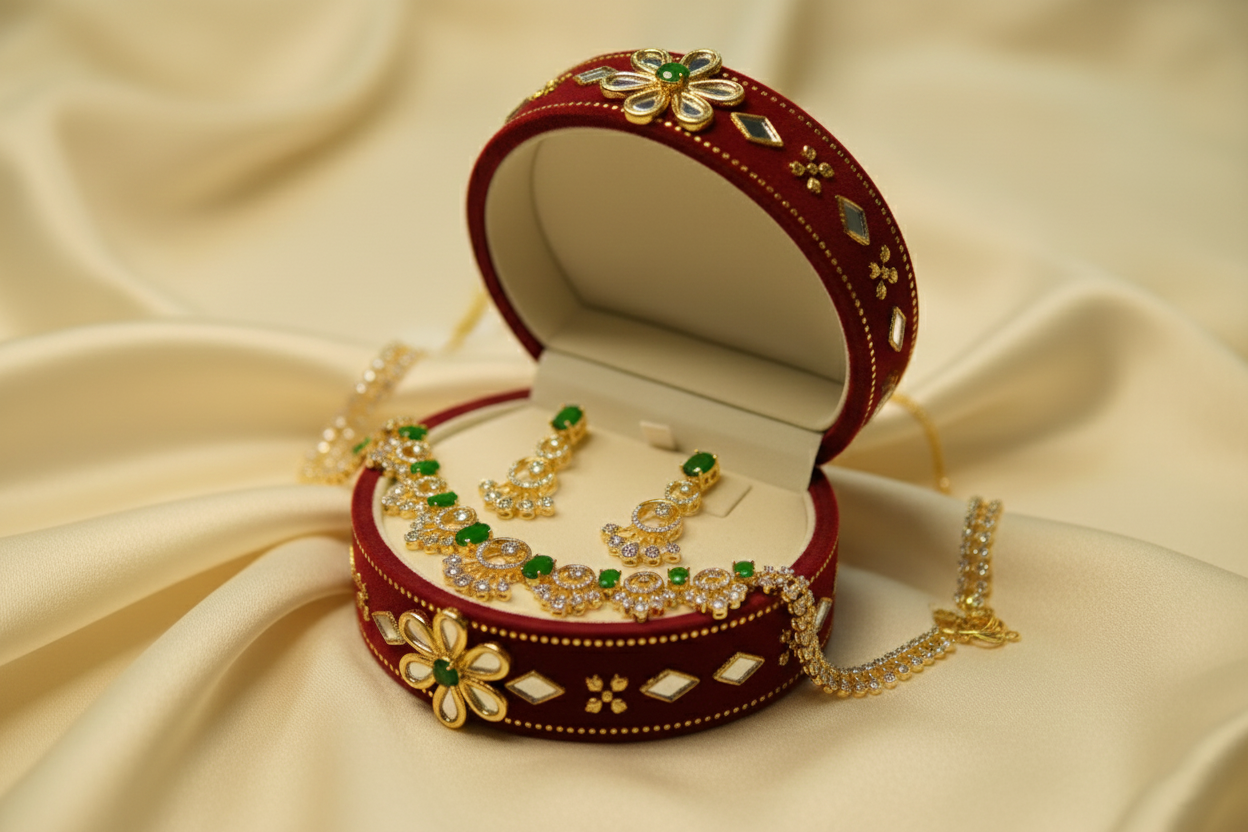 Gold Necklace with matching earrings