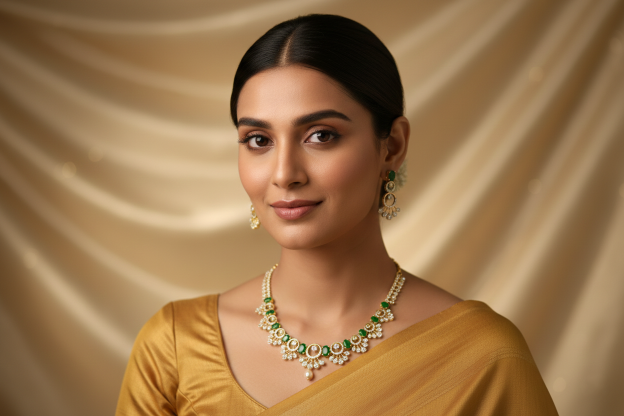 Gold Necklace with matching earrings