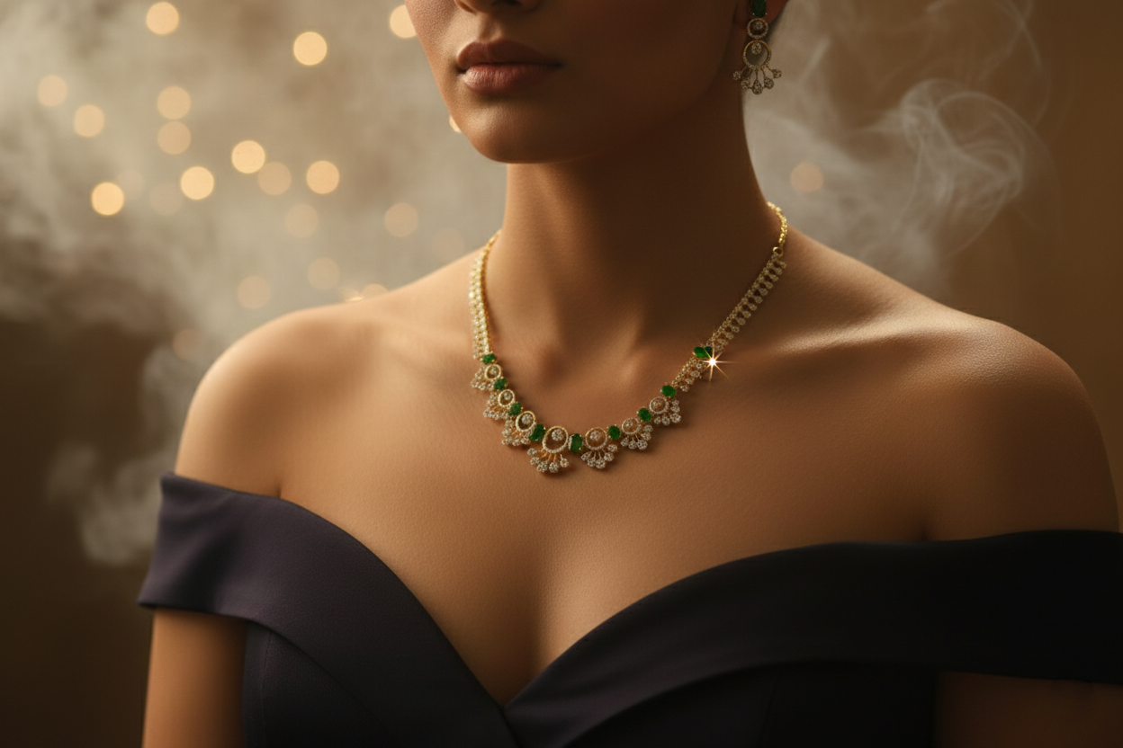 Gold Necklace with matching earrings