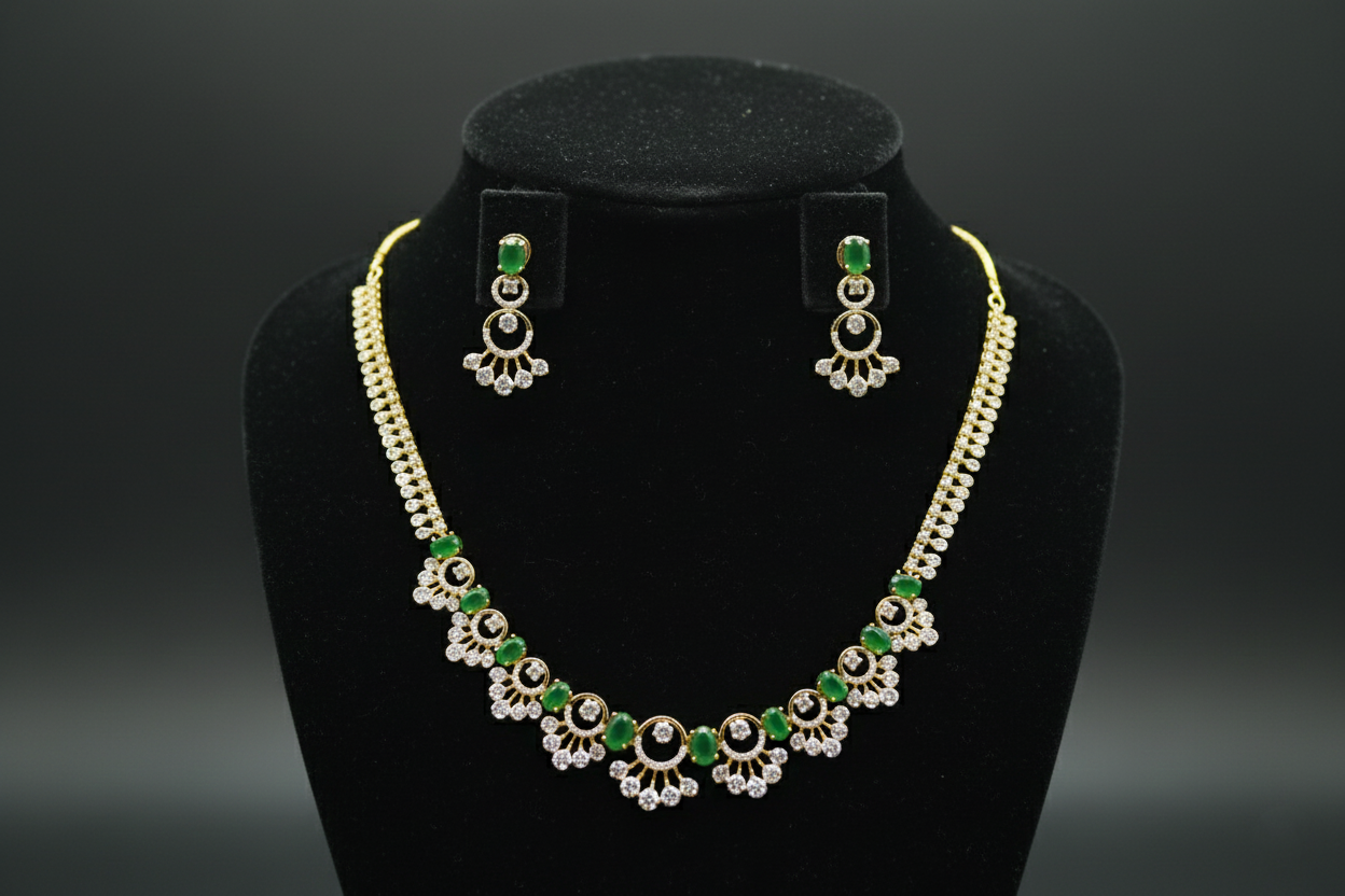 Gold Necklace with matching earrings